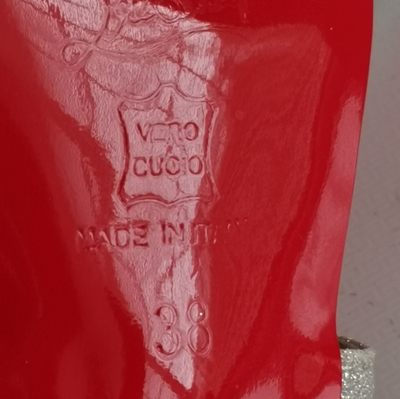 Christian Louboutin “GWYNITTA” Glitter Sandals; sz 38 - Picture 9 of 11